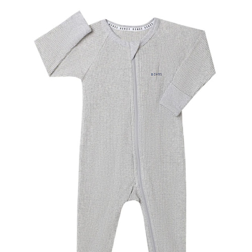 Buy Baby Waffle Zip Wondersuit in New Grey Marle Online | BONDS