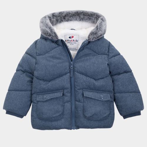 Rokka&Rolla Infant Toddler Boys' Puffer Coat Baby Hooded Winter Jacket