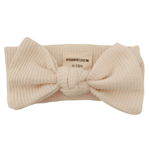 Organic Waffle Knot Bow, Snow – SpearmintLOVE