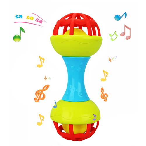 KOYPTL Baby Rattles Hand Sticks Toys for Toddlers 0-4 Months,Music & Sound Sensory Early Learning Toy for Infants 6-12 Months,Soft Interative Shaking Teethers for Christmas Birthday Boy Girl Presents