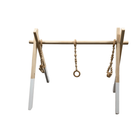 Poppyseed Play Wooden Baby Gym, Natural Wood w/ Natural Toys