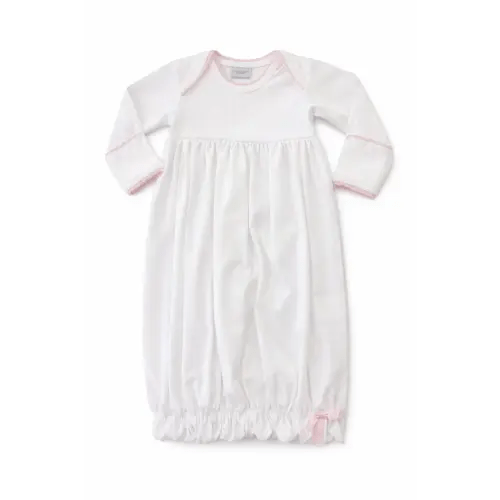 Lap Shoulder Gown White - White/Pink