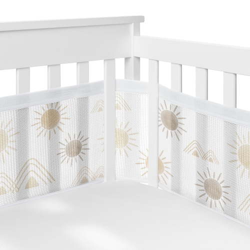 Sweet Jojo Designs + BreathableBaby Desert Sun Beige Tan Breathable Mesh Crib Liner Pad