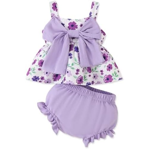 Newborn Baby Girl Clothes Summer Outfits Infant Ruffle Sleeveless Cute Bow Tank Tops 3 6 12 18 Months