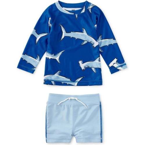 Rash Guard Baby Swim Set, Hammerhead Sharks - Tea Collection | Maisonette