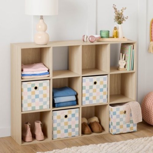Mainstays 11" 12-Cube Storage Organizer, Spring Pine