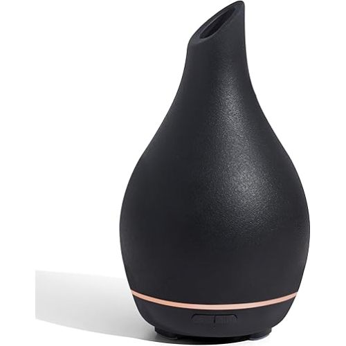 InnoGear Essential Oil Diffuser, 150ml Ceramic Diffuser Handcrafted Stone Aromatherapy Diffusers Ultrasonic Cool Mist Humidifier Vaporizer with 2 Mist Modes Waterless Auto Off for Room Office, Black