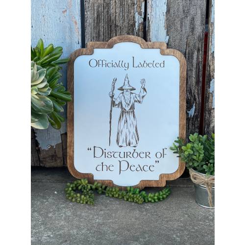 Officially Labeled "Disturber of the Peace" Fantasy Wizard Sign - Ring & Shire Decor