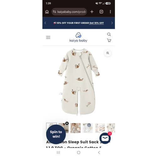 All Season Sleep Suit Sack 3-in-1 1.0 TOG - Organic Cotton & Camel Wool - Sunny Pup