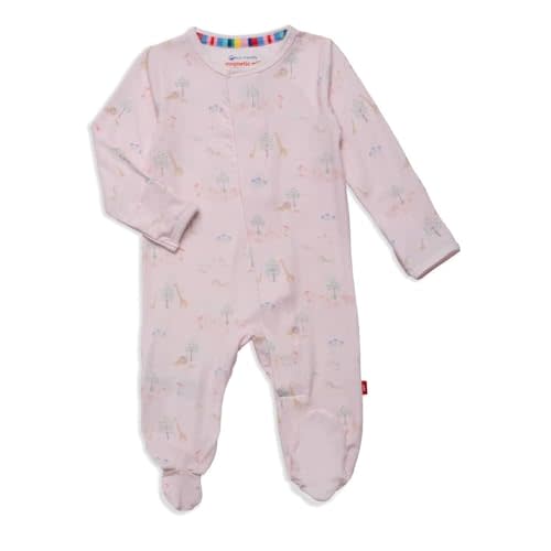 Magnetic Me Girls Modal Magnetic Baby Footie Pajamas | Silky Soft Modal Fabric | Baby Sleepers Available Sizes PRE - 24M