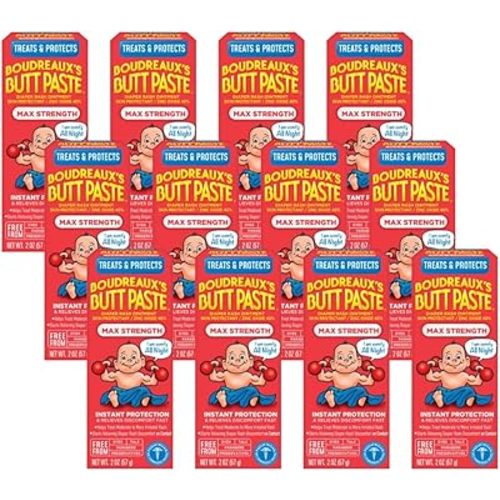 Boudreaux's Butt Paste Maximum Strength Diaper Cream, 2 Ounce (Pack of 12)