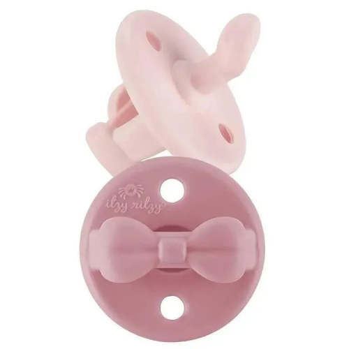 Itzy Ritzy - 2Pk Orthodontic Silicone Pacifiers Ballet Slipper & Primrose, 0/6M