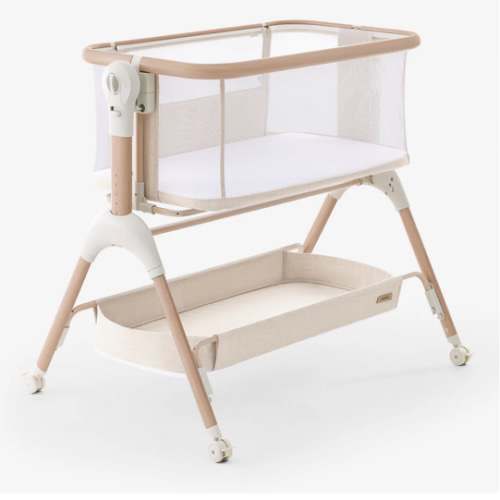 HARPPA Cuddly Signature | 3-in-1 Rocking Baby Bassinet & Bedside Sleeper with Anti-Reflux Mattress for Newborns | Attaches to Bed, Adjustable Height, Tool-Free Setup, Portable Wheels, CPSC Certified, Gentle Rocking Motion | Ideal for Infants, Safe Co-Slee
