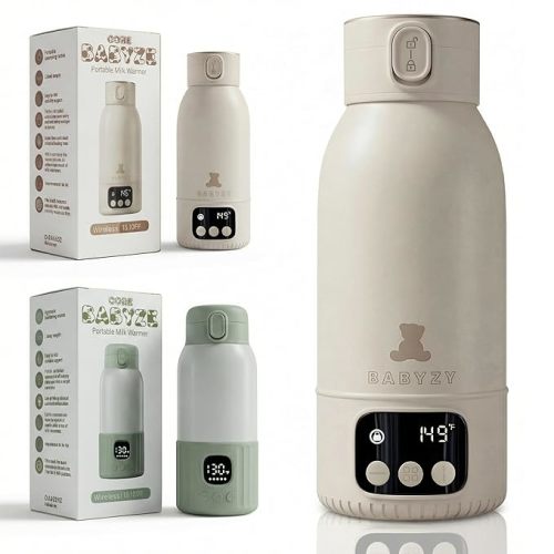 Portable Bottle Warmer 17oz – Baby Bottle Warmer for Breast Milk & Formula, Fast Heating with Smart Temperature Control, Long Battery Life, Cordless for Travel, Car & Outdoor Baby Feeding