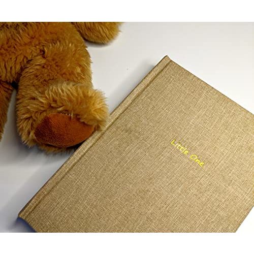 Smooche Baby's First Year Journal: Baby Books Memory Book | Simple Scrapbook A Keepsake of Milestone Moments Pregnancy Journal Milestones Photo Album 60 Pages Linen Shower, Cream