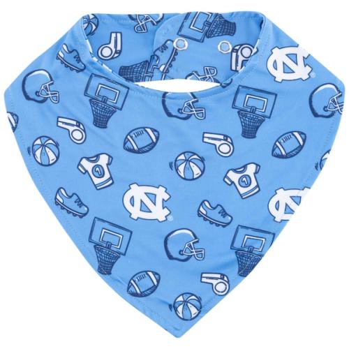 North Carolina Tar Heels ZooZatz All Over Print Baby Bib - Carolina Blue