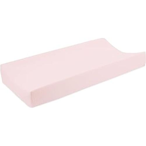 aden + anais Essentials Changing Pad Cover, 100% Cotton Muslin, Super Soft, Breathable, Tailored Snug Fit, Single, Solid Pink
