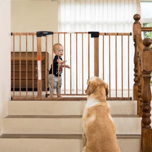 Wood Pattern Pressure Mounted Baby Gate for Stair | Babelio C5 & P7