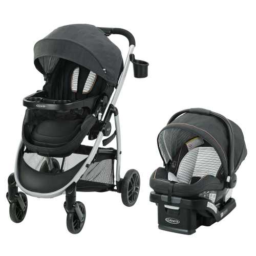 Graco Modes Pramette Travel System with SnugRide SnugLock 35 Lite DLX Infant Car Seat, Black