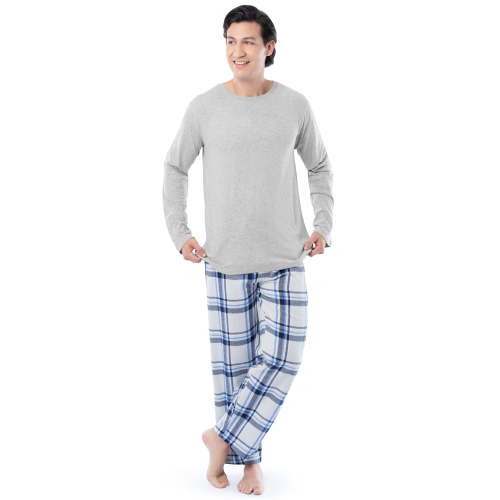 Fruit of the Loom Men's Jersey Knit Top and Flannel Pajama Pants Set, 2-Piece, Sizes S-5XL