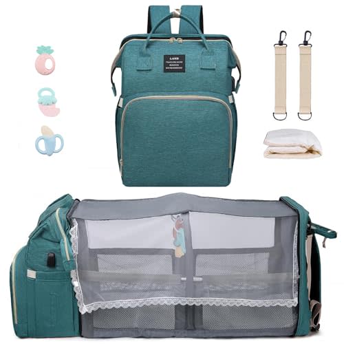 ANWTOTU Diaper Bag with Changing Station,Diaper Bag Backpack,Girl Boy Diaper Bag,Large Capacity,900d Excellent Oxford(Upgrade Green)
