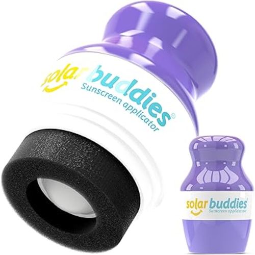 Solar Buddies Sunscreen Applicator - Single Purple - Refillable Roll on Sponge Sunscreen, Suncream & Lotion Applicator For Kids, Adults & Families - Holds 3.4fl oz, Perfect Size for Travel