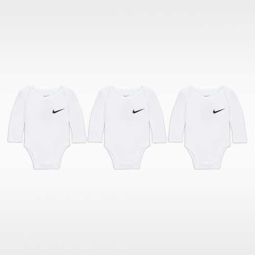 Nike Essentials Baby 3-Pack Long Sleeve Bodysuits. Nike.com