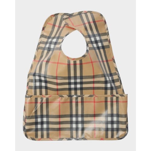 Kid's Check Coated Cotton Bib