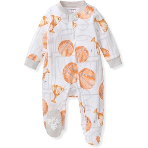 Burt's Bees Baby Boys' Organic Cotton, Sleep and Play Footed Pajamas