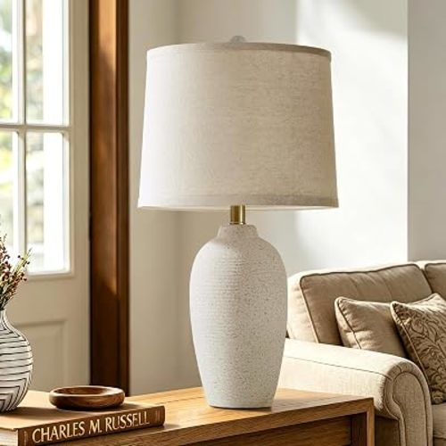 AIEAMPDO 25” Modern Farmhouse Traditional Ceramic Table Lamp