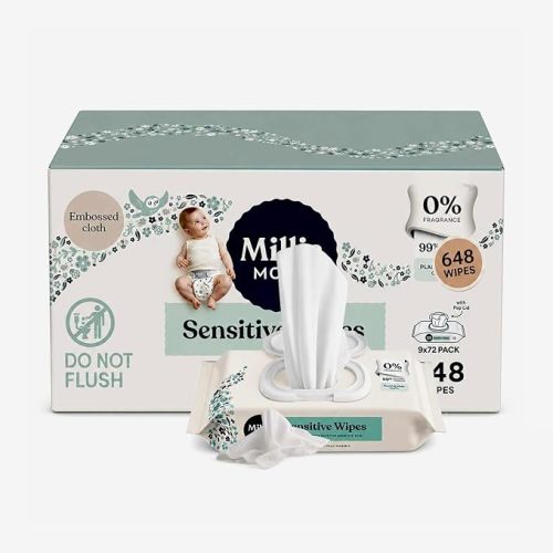 Daily Baby Wipes, Compatible with Millie Moon Cleaning Tissues, Soft Daily Baby Care Wipes, Resealable Packs, 648 Count, 9 Packs of 72 Wipes