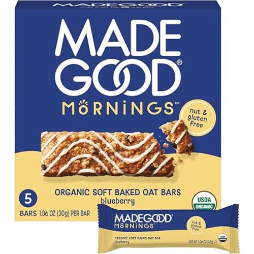 MadeGood Morning Blueberry Bars, 5.3 Ounce