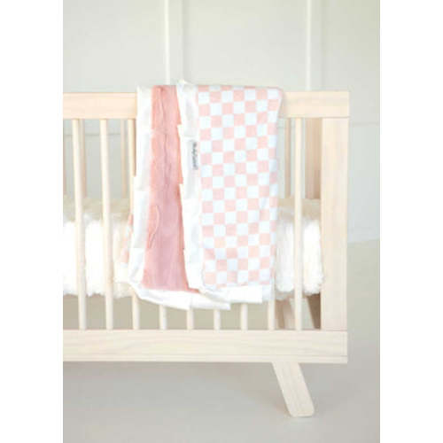 Checkered Blush Blanket | Minky Couture