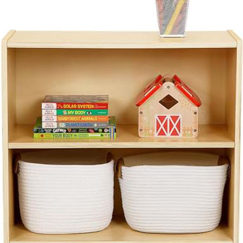Amazon.com: OOOK Montessori Toy Shelf, 2-Tier Wooden Storage Shelf for Kids | FSC Plywood, Montessori Shelf for Classroom, Kindergarten, Playroom, Daycare Center, Modern Style, 24.8"W×11.7"D×23.6"H