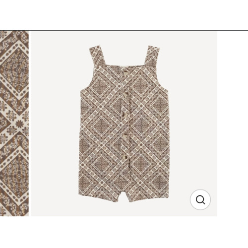 button overall shortie | stone bandana | organic cotton jersey