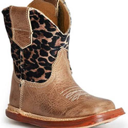 Roper Infant Girls' Cowbabies Cheetah Western Boots - Broad Square Toe