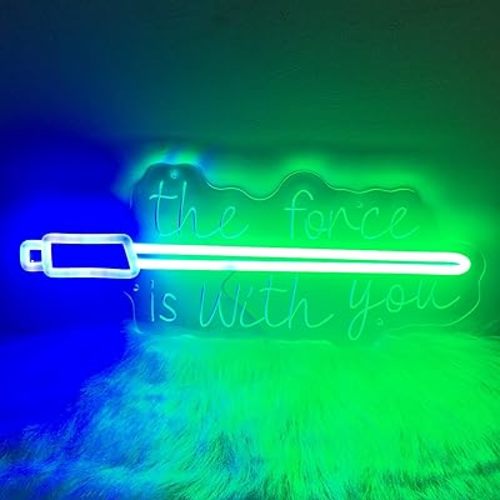 Lightsaber Neon Sign Star Game Wars Decor Poster - 10 Brightness Adjustments Usb Powered, Swords Light Saber Led Lamp Birthday Decorations, Night Light Wall Home Decor Gifts for Men