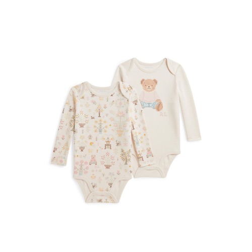Kids' 2-Pack Petite Point Baby Bear Bodysuits