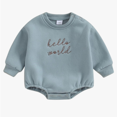 VISGOGO Newborn Infant Baby Boy Oversized Romper Sweater Bodysuits Coming Home Outfit Neutral Clothes