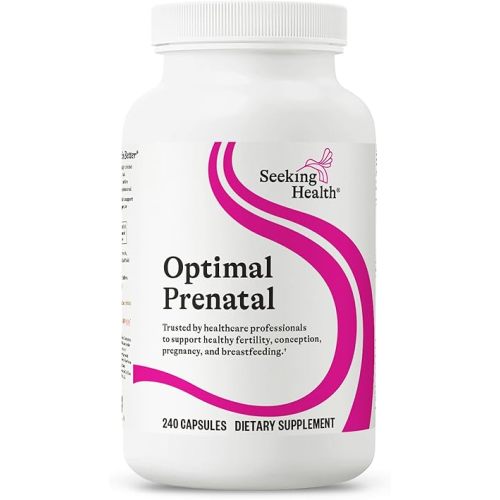 Seeking Health Optimal Prenatal - Supplement with Vitamin B12, L-Methylfolate, & Choline - Vegetarian Supplement to Support Optimal Prenatal Health - 240 Capsules