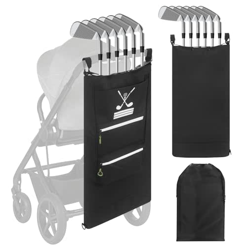 GIASSVIO 6-Club Stroller baby caddy Golf Bag for Parents | Securely Holds 6 Irons & Putter in Individual Slots | Organizer with Baby Stroller Golf Caddy | Travel Pouch | Supports Crossbody Carry