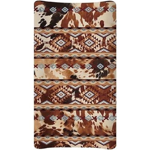 Tongluoye Aztec Baby Changing Pad Cover Western Boho Changing Table Cover for Girls and Boys Snug Fitted Soft Diaper Changing Mat Sheets Covers Fitted 32''x16'' Brown