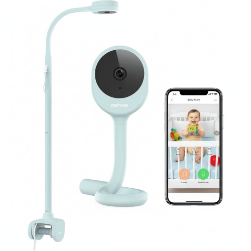 Free Shipping! Netvue Baby Camera Monitor, Wireless 4-in-1 Crib Mount with Two-Way Talk, Sleep Analysis, Environmental Alerts