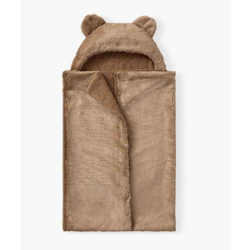 Faux-Fur Animal Baby Hooded Towel - Bear
