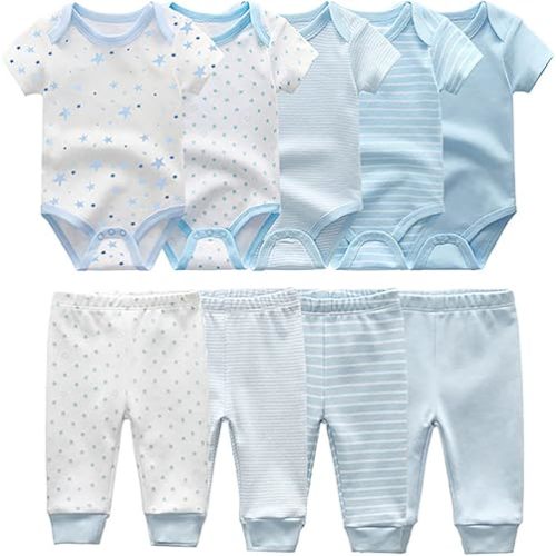 Chamie Newborn Baby Cute Design Bodysuit Short Sleeve One-Piece Baby Clothes for Boys and Girls