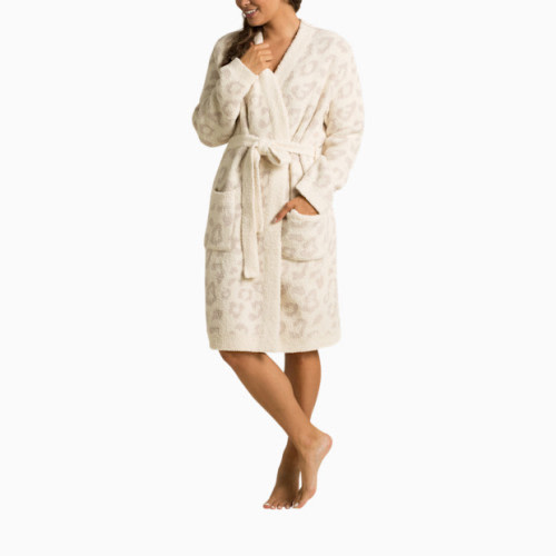 Barefoot Dreams CozyChic Barefoot In The Wild Robe - Cream/Stone, S