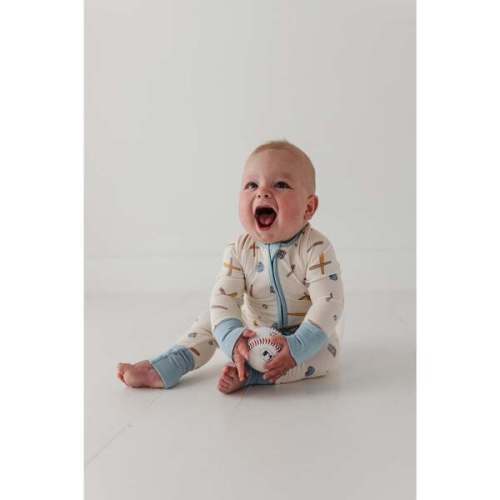Baby Long Sleeve Zip Romper Baseball - Babysprouts | Maisonette