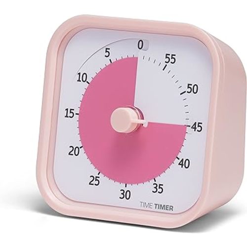 TIME TIMER Home MOD - 60 Minute Kids Visual Timer Home Edition - for Homeschool Supplies Study Tool, Timer for Kids Desk, Office Desk and Meetings with Silent Operation (Peony Pink)