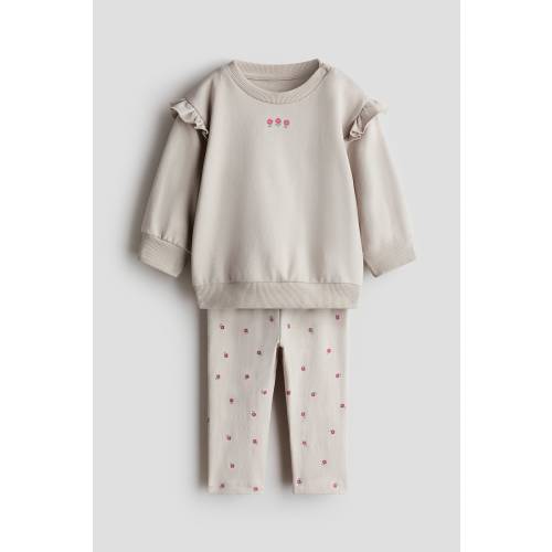 2-PIECE RUFFLE-DETAIL COTTON SET
