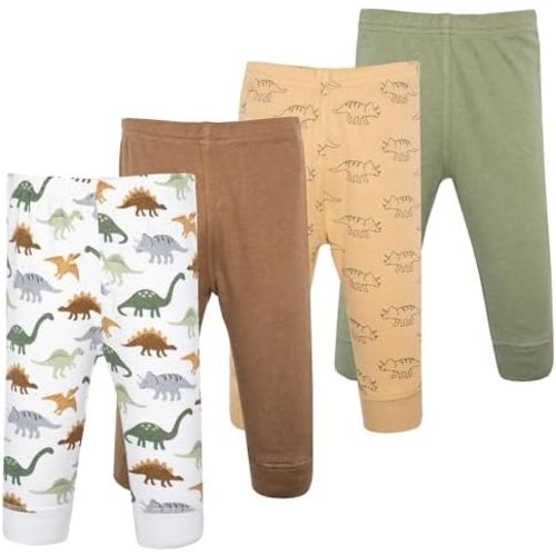Hudson Baby Basics Unisex Baby Comfy Cotton Pants 4-Pack